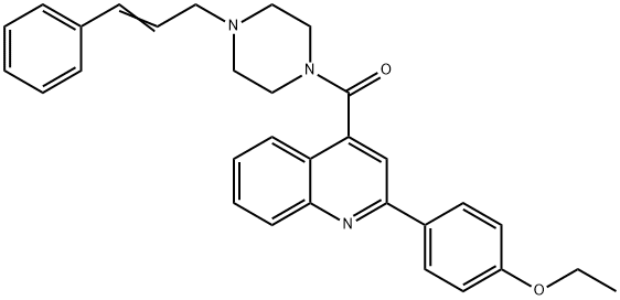 [2-(4-ethoxyphenyl)quinolin-4-yl]-[4-[(E)-3-phenylprop-2-enyl]piperazin-1-yl]methanone Struktur