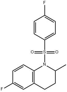 6-fluoro-1-(4-fluorophenyl)sulfonyl-2-methyl-3,4-dihydro-2H-quinoline Struktur