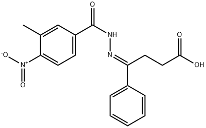 (4E)-4-[(3-methyl-4-nitrobenzoyl)hydrazinylidene]-4-phenylbutanoic acid Struktur