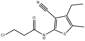 3-chloro-N-(3-cyano-4-ethyl-5-methylthiophen-2-yl)propanamide Struktur