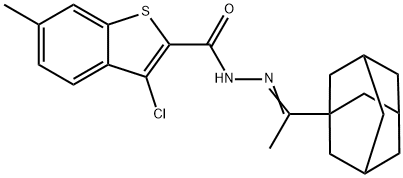 N-[(Z)-1-(1-adamantyl)ethylideneamino]-3-chloro-6-methyl-1-benzothiophene-2-carboxamide Struktur