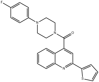 [4-(4-fluorophenyl)piperazin-1-yl]-(2-thiophen-2-ylquinolin-4-yl)methanone Struktur