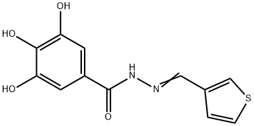 3,4,5-trihydroxy-N-[(E)-thiophen-3-ylmethylideneamino]benzamide Struktur