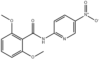 2,6-dimethoxy-N-(5-nitropyridin-2-yl)benzamide Struktur