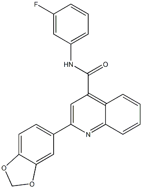 2-(1,3-benzodioxol-5-yl)-N-(3-fluorophenyl)quinoline-4-carboxamide Struktur