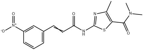 N,N,4-trimethyl-2-[[(E)-3-(3-nitrophenyl)prop-2-enoyl]amino]-1,3-thiazole-5-carboxamide Struktur