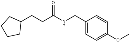 3-cyclopentyl-N-[(4-methoxyphenyl)methyl]propanamide Struktur