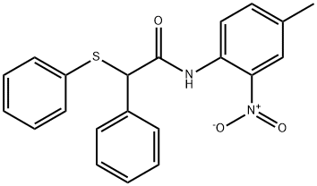 N-(4-methyl-2-nitrophenyl)-2-phenyl-2-phenylsulfanylacetamide Struktur