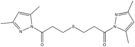 1-(3,5-dimethylpyrazol-1-yl)-3-[3-(3,5-dimethylpyrazol-1-yl)-3-oxopropyl]sulfanylpropan-1-one Struktur