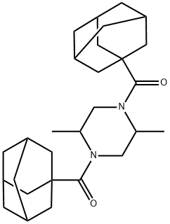 [4-(adamantane-1-carbonyl)-2,5-dimethylpiperazin-1-yl]-(1-adamantyl)methanone Struktur