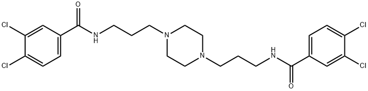 3,4-dichloro-N-[3-[4-[3-[(3,4-dichlorobenzoyl)amino]propyl]piperazin-1-yl]propyl]benzamide Struktur