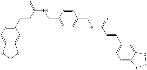 (E)-3-(1,3-benzodioxol-5-yl)-N-[[4-[[[(E)-3-(1,3-benzodioxol-5-yl)prop-2-enoyl]amino]methyl]phenyl]methyl]prop-2-enamide Struktur