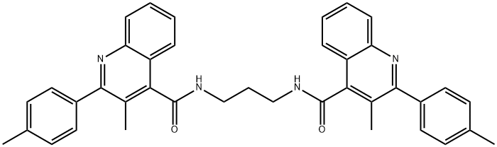 3-methyl-N-[3-[[3-methyl-2-(4-methylphenyl)quinoline-4-carbonyl]amino]propyl]-2-(4-methylphenyl)quinoline-4-carboxamide Struktur