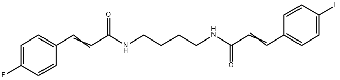 (E)-3-(4-fluorophenyl)-N-[4-[[(E)-3-(4-fluorophenyl)prop-2-enoyl]amino]butyl]prop-2-enamide Struktur