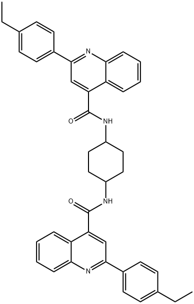 2-(4-ethylphenyl)-N-[4-[[2-(4-ethylphenyl)quinoline-4-carbonyl]amino]cyclohexyl]quinoline-4-carboxamide Struktur