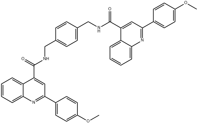 2-(4-methoxyphenyl)-N-[[4-[[[2-(4-methoxyphenyl)quinoline-4-carbonyl]amino]methyl]phenyl]methyl]quinoline-4-carboxamide Struktur