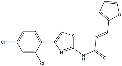 (E)-N-[4-(2,4-dichlorophenyl)-1,3-thiazol-2-yl]-3-(furan-2-yl)prop-2-enamide Struktur