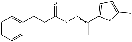 N-[(E)-1-(5-methylthiophen-2-yl)ethylideneamino]-3-phenylpropanamide Struktur