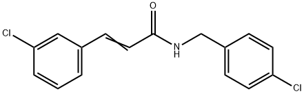 (E)-3-(3-chlorophenyl)-N-[(4-chlorophenyl)methyl]prop-2-enamide Struktur