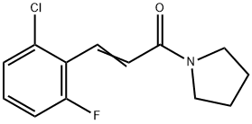 (E)-3-(2-chloro-6-fluorophenyl)-1-pyrrolidin-1-ylprop-2-en-1-one Struktur