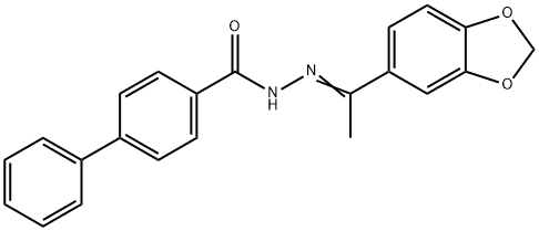 N-[(E)-1-(1,3-benzodioxol-5-yl)ethylideneamino]-4-phenylbenzamide Struktur