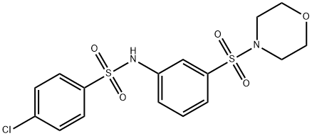 4-chloro-N-(3-morpholin-4-ylsulfonylphenyl)benzenesulfonamide Struktur