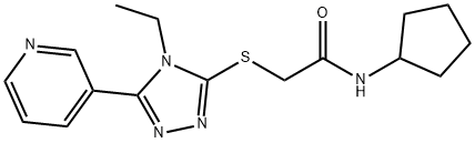 N-cyclopentyl-2-[(4-ethyl-5-pyridin-3-yl-1,2,4-triazol-3-yl)sulfanyl]acetamide Struktur