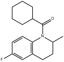 cyclohexyl-(6-fluoro-2-methyl-3,4-dihydro-2H-quinolin-1-yl)methanone Struktur