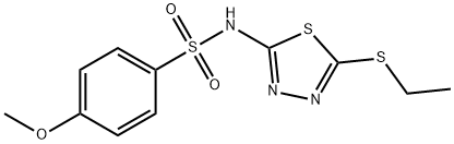 N-(5-ethylsulfanyl-1,3,4-thiadiazol-2-yl)-4-methoxybenzenesulfonamide Struktur