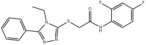 N-(2,4-difluorophenyl)-2-[(4-ethyl-5-phenyl-1,2,4-triazol-3-yl)sulfanyl]acetamide Struktur