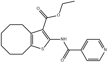 ethyl 2-(pyridine-4-carbonylamino)-4,5,6,7,8,9-hexahydrocycloocta[b]thiophene-3-carboxylate Struktur