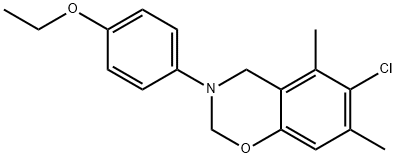 6-chloro-3-(4-ethoxyphenyl)-5,7-dimethyl-2,4-dihydro-1,3-benzoxazine Struktur