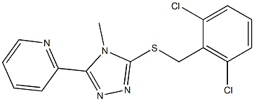 2-[5-[(2,6-dichlorophenyl)methylsulfanyl]-4-methyl-1,2,4-triazol-3-yl]pyridine Struktur