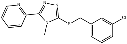 2-[5-[(3-chlorophenyl)methylsulfanyl]-4-methyl-1,2,4-triazol-3-yl]pyridine Struktur