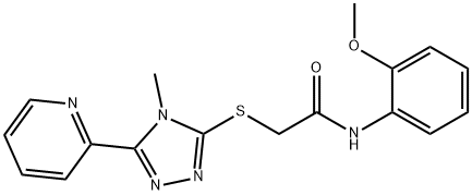 N-(2-methoxyphenyl)-2-[(4-methyl-5-pyridin-2-yl-1,2,4-triazol-3-yl)sulfanyl]acetamide Struktur