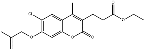 ethyl 3-[6-chloro-4-methyl-7-(2-methylprop-2-enoxy)-2-oxochromen-3-yl]propanoate Struktur