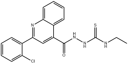 1-[[2-(2-chlorophenyl)quinoline-4-carbonyl]amino]-3-ethylthiourea Struktur