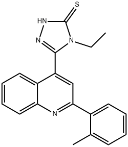 4-ethyl-3-[2-(2-methylphenyl)quinolin-4-yl]-1H-1,2,4-triazole-5-thione Struktur