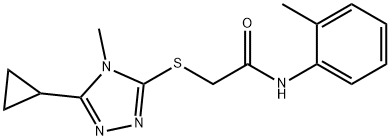 2-[(5-cyclopropyl-4-methyl-1,2,4-triazol-3-yl)sulfanyl]-N-(2-methylphenyl)acetamide Struktur