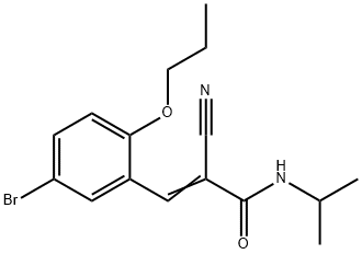 (E)-3-(5-bromo-2-propoxyphenyl)-2-cyano-N-propan-2-ylprop-2-enamide Struktur