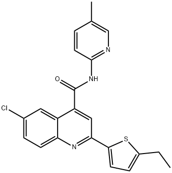 6-chloro-2-(5-ethylthiophen-2-yl)-N-(5-methylpyridin-2-yl)quinoline-4-carboxamide Struktur