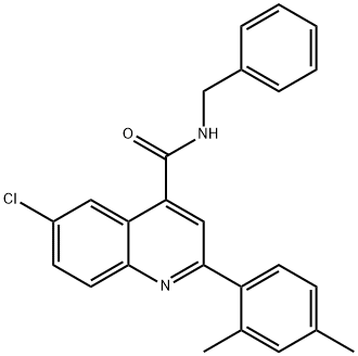 N-benzyl-6-chloro-2-(2,4-dimethylphenyl)quinoline-4-carboxamide Struktur