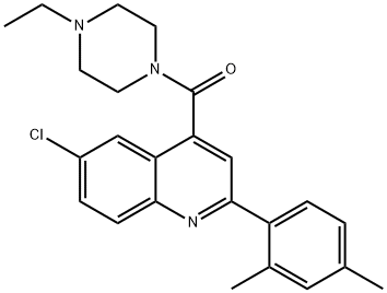 [6-chloro-2-(2,4-dimethylphenyl)quinolin-4-yl]-(4-ethylpiperazin-1-yl)methanone Struktur