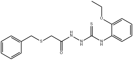 1-[(2-benzylsulfanylacetyl)amino]-3-(2-ethoxyphenyl)thiourea Structure