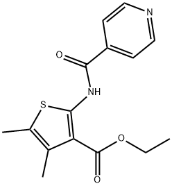 ethyl 4,5-dimethyl-2-(pyridine-4-carbonylamino)thiophene-3-carboxylate Struktur