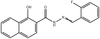 N-[(E)-(2-fluorophenyl)methylideneamino]-1-hydroxynaphthalene-2-carboxamide Struktur