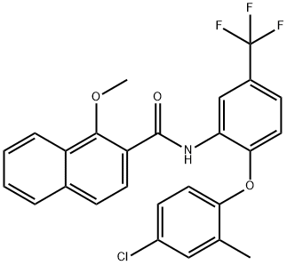 N-[2-(4-chloro-2-methylphenoxy)-5-(trifluoromethyl)phenyl]-1-methoxynaphthalene-2-carboxamide Struktur