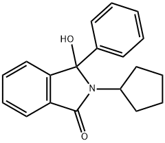 2-cyclopentyl-3-hydroxy-3-phenylisoindol-1-one Struktur