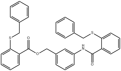 [3-[(2-benzylsulfanylbenzoyl)amino]phenyl]methyl 2-benzylsulfanylbenzoate Structure