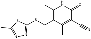 4,6-dimethyl-5-[(5-methyl-1,3,4-thiadiazol-2-yl)sulfanylmethyl]-2-oxo-1H-pyridine-3-carbonitrile Struktur